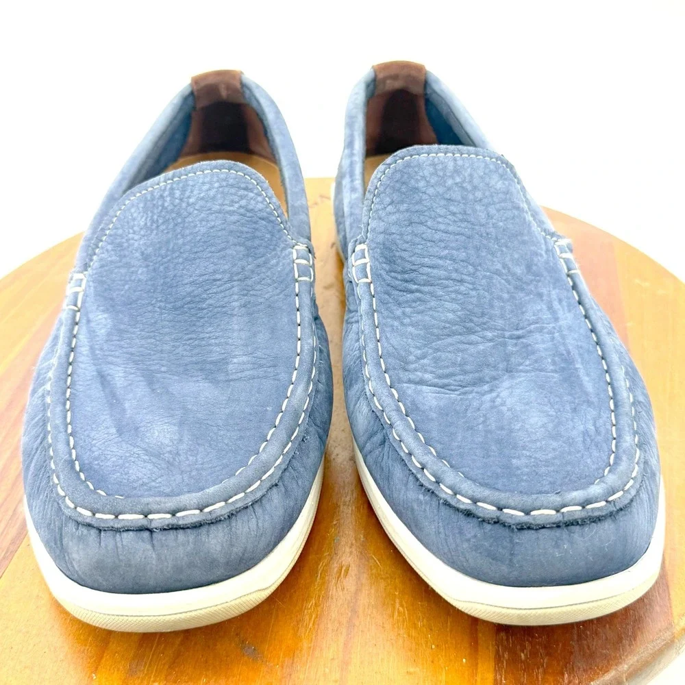 Cole Haan Grand.OS Loafers Mens 11.5 Blue C24689 Slip On Leather Moc Toe Preppy